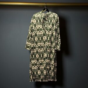 Zara Green and White Midi Dress